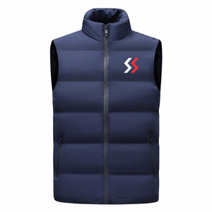2024 Logo personnalisé marine hommes gilet nouveau Style hiver sport gilet avec tissu doux épaissi chaud col montant poche zippée - Product Image 1