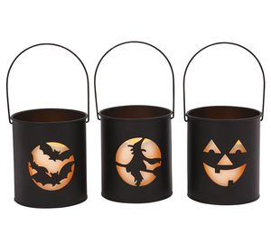 Décorations d'Halloween 2026 : Porte-bougie votif en métal en forme de seau, idéal pour la décoration et le rangement – Nouveauté très prisée - Product Image 2