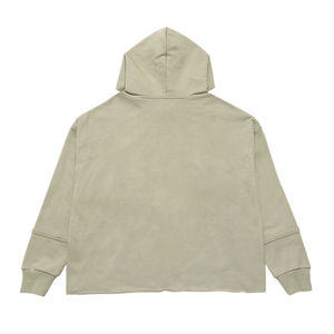 Sweat à capuche à bord brut avec lettre bouffante personnalisée à ourlet brut - Product Image 2