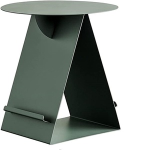 Mesa de centro de Metal marrón con forma redonda de vidrio, muebles decorativos para el hogar, oficina y sala de estar, novedad - Product Image 3