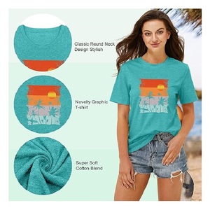 Haute qualité luxe femmes T-shirt 100% coton décontracté à manches courtes été respirant séchage rapide meilleure vente Bangladesh usine - Product Image 5