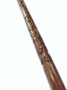 Elegant Handcrafted Wooden <b>Walking</b> <b>Stick</b> with Detachable Segments and Ornate Brass Handle Flower Design Hand <b>carving</b> - Product Image 2