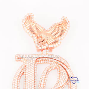 จี้เพชรโมอิส925สเตอริลิงสีเงินฮิปฮอปโมอิสซาไนต์สุดหรู B จี้นกอินทรีออกแบบได้ตามต้องการเครื่องประดับชั้นดี - Product Image 2