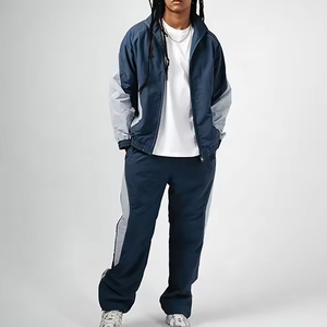 Survêtements coupe-vent imprimés personnalisés, vêtements de sport pour hommes, couleur unie, 100% coton, poches latérales, tissu léger, de bonne qualité - Product Image 5