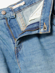 Shorts de Mezclilla Casuales de Cintura Alta para Hombre y Mujer, Transpirables, con Botones, Lavado Azul Claro, Algodón y Lino, Sin Elasticidad, Personalizables - Product Image 3