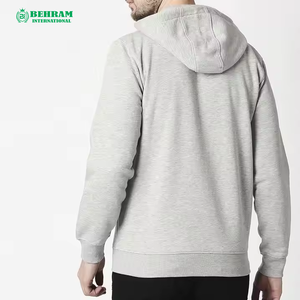 Nouveau style de sweat à capuche zippé pour homme, 100% coton molletonné/éponge française, respirant et à séchage rapide, impression de logo personnalisée - Product Image 1