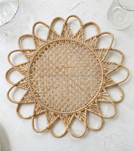 Handmade Eco-friendly <b>Round</b> <b>Placemats</b> Set of 6 Woven Natural Water Hyacinth <b>Placemats</b> for Dining - Product Image 1