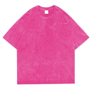 230g 100% coton rétro Punk T-shirt goutte épaule manches hommes femmes Vintage à manches courtes t-shirts couleur unie Hip Hop t-shirts amples - Product Image 3