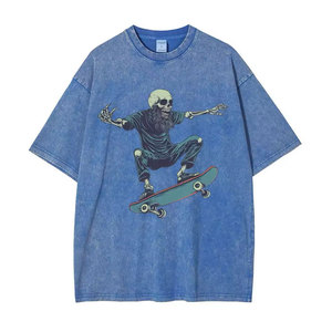 T-shirt personnalisé délavé à l'acide pour hommes T-shirt vintage surdimensionné imprimé 100% coton T-shirt délavé à l'acide unisexe d'été - Product Image 4
