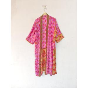 Kimono en soie Robe Kimono en soie recyclée pour femmes Robe de chambre en soie de demoiselle d'honneur Robe longue en soie Robe Maxi grande taille Cadeaux pour elle - Product Image 5