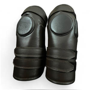 Protège-genoux en cuir de vache noir de haute qualité pour l'équitation, logo personnalisé, paire pour adultes, course à cheval - Product Image 6