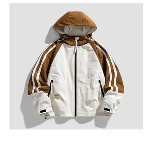 Veste coupe-vent imperméable coupe-vent noir pour homme-Veste coupe-vent printemps automne avec fermeture éclair - Product Image 4