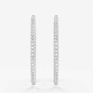 14K Gold Round Cut Moissanite Diamond Hoop <b>Earrings</b> Bigger Breathtaking Statement Pieces - Product Image 3