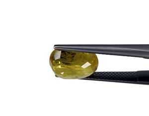 Saphir jaune naturel de qualité fine chauffé coupe ovale 6.35 carat taille de bague pierre de naissance de septembre pour la fabrication de bagues et de pendentifs - Product Image 4