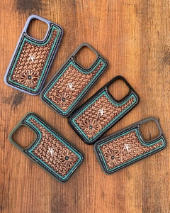 Nueva llegada occidental elegante mano Tooled fundas de teléfono de cuero personalizado Vintage de lujo de alta calidad teléfono 15 fundas móviles - Product Image 1