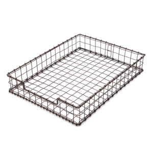 Bandeja de servicio de metal de hierro de granja vintage con asa en forma de rectángulo para el hogar y el hotel bandejas de mesa para servir alimentos y bebidas - Product Image 2