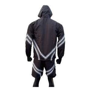 Cortavientos de nailon negro con logotipo personalizado OEM, ropa informal ligera y cómoda de verano para senderismo, protección para días lluviosos a cuadros - Product Image 3