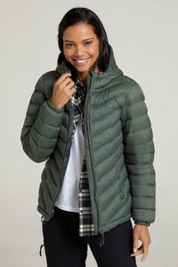 เสื้อแจ็คเก็ตพัฟเฟอร์ผ้าแคนวาสถักแบบระบายอากาศ สีตัดกันตามสั่ง ซิปแบบรูด มีซับใน เหมาะสำหรับกิจกรรมกลางแจ้งในฤดูหนาว - Product Image 3