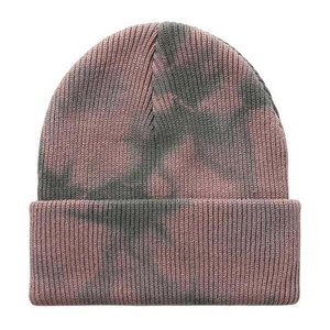 2026 New Model Of Unisex Pink White Tie Dye Knitted Beanie Hat 100% Acrylic Casual <b>Winter</b> <b>Cap</b> for Adults Best Seller - Product Image 4
