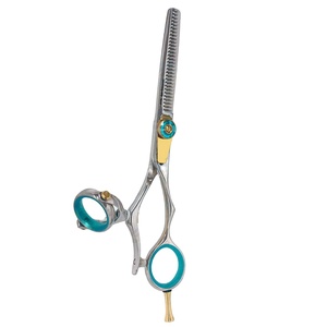 Ciseaux amincissants Ciseaux à cheveux en acier inoxydable Taille personnalisée 30 dents B Double émerillon avec instruments de beauté bleus Easy Click - Product Image 1