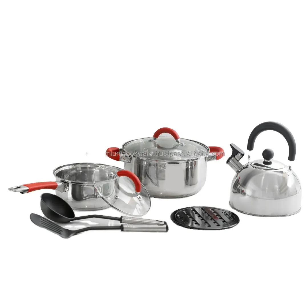 Complete 22x11cm Steel Cookware Set for Home Kitchen Use Non-Sticky Casserole with Lid Fast Heat Distribution for Cooking