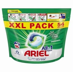 Detergente Ariel All-in-One Pods 45 Cápsulas de plástico para una potente eliminación de manchas Limpieza profunda y frescura en cada lavado - Product Image 1