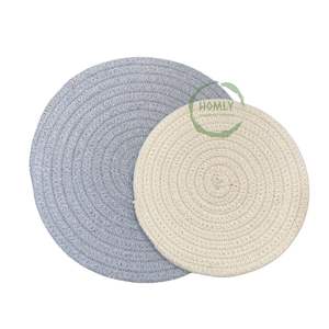 Posavasos de té de cuerda de algodón de estilo tejido de 6 pulgadas, alfombrillas y almohadillas de diferentes colores, 3mm de espesor, categoría de producto de calidad premium - Product Image 1
