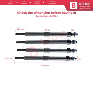 BGP69-1 หัวเทียน 4 ชิ้น 12 โวลต์ สำหรับ 2666A016 1103 1104 1106 - Product Image 4