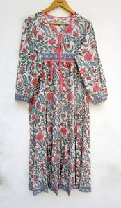 Verano Boho elegante playa vestidos de una pieza mujeres Vintage lunares volante Maxi vestido botón decoración tamaño libre incluyendo 6XL - Product Image 2