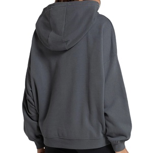 Sudaderas con capucha con hombros caídos para mujer, MOQ bajo, transpirable, estampado, antiarrugas, de punto, sudadera con cremallera de gran tamaño para mujer - Product Image 6