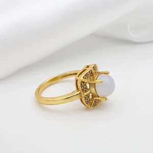 Anillo Midi para nudillos Vintage de moda para mujer, venta al por mayor, flor chapada en oro, estrella, piedra lunar apilable para ocasiones de compromiso - Product Image 2