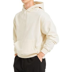 Sudaderas con capucha para hombre 2025, Sudadera con cuello redondo de algodón liso en blanco 100% para hombre, nueva moda básica para hombre, mezcla de algodón - Product Image 1