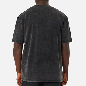 Logo personnalisé Design hommes Vintage coton délavé T-Shirt nouvelle collection été 100% tricoté surdimensionné col rond manches courtes - Product Image 4