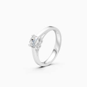 Anillo de Regalo con Diamante Cultivado en Laboratorio, Corte Redondo, de 0.61 Ct |   En oro amarillo, blanco y rosa de 9 quilates - Product Image 1