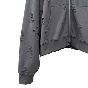 Conjunto de 2 Piezas de Ropa Deportiva de Invierno con Logotipo Personalizado, Impresión Digital, Lavado Ácido, Pantalones Deportivos Unisex, Sudadera con Cierre y Capucha - Product Image 2