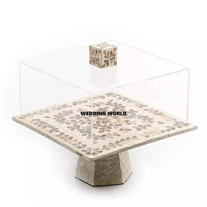 Ensemble de deux supports à gâteau en bois enduit de poudre noire de qualité supérieure faits à la main support à gâteau en bois de créateur classique et élégant - Product Image 4