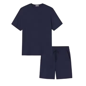 Ropa deportiva de verano de talla grande para hombre al por mayor, camiseta y pantalones cortos de algodón transpirable para gimnasio, chándal, colección informal de 2 piezas - Product Image 4