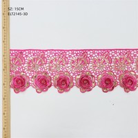 Bandes de broderie personnalisées à sequins, garniture en dentelle colorée, accessoires pour machine, grande fleur brodée 3D, bordure à sequins colorée