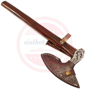 Hacha Tomahawk de acero al carbono forjada personalizada, mango de madera, hacha para acampar al aire libre a la venta - Product Image 4