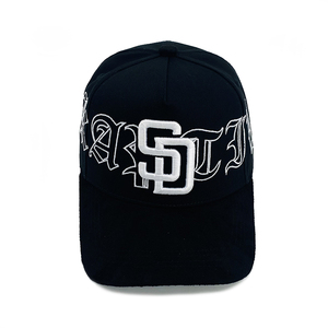 Gorra de béisbol de algodón de 5 paneles al por mayor MOQ bajo personalizado con logotipo bordado personalizado estilo deportivo sombrero bordado a mano - Product Image 3
