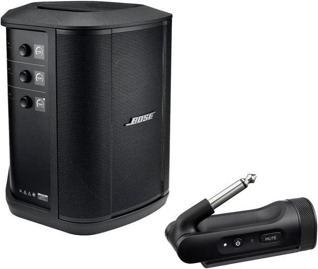 High Quality On S1 Pro+ Portable Wireless PA System with Bluetooth, Black with 1/4" Wireless Instrument Transmitter
