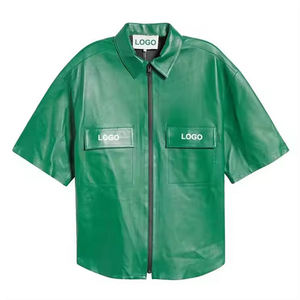 Cuir PU de haute qualité personnalisé avec broderie appliquée vieillie, bouton unique, anti-rides, respirant et écologique - Product Image 2