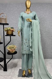 Diseño atractivo Ropa étnica de mujer Faux Georgette con bordado Ropa de fiesta Salwar Kameez Conjuntos a los precios más bajos OEM ODM - Product Image 5