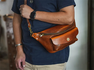กระเป๋าสะพายพาดลำตัวหนังแท้สำหรับผู้ชายกระเป๋าแมสเซนเจอร์อเนกประสงค์สำหรับธุรกิจขายส่ง - Product Image 2