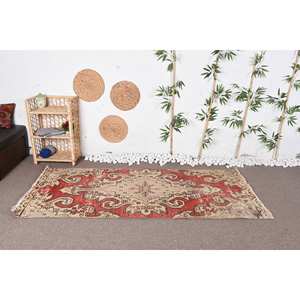 Tapis Vintage Bohème Turc Grande Surface 330X730 cm Classique Rectangle Motif Beige Rouge Laine Matériel Latex pour Chevet Couloir - Product Image 1