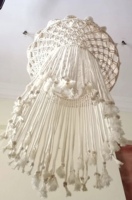 Lampe de lustre en coton macramé au design géométrique Couleur naturelle Haute qualité de style bohème Prise de câblage artisanale pour