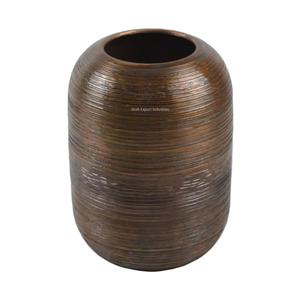 Jardinière vintage arrondie pour décor de jardin meilleure conception extérieure avec jardinière de fleurs en métal de finition antique en laiton - Product Image 4