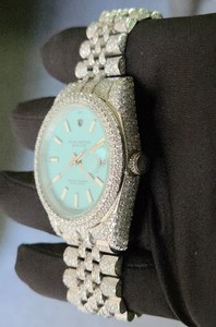 Reloj de Diamante Moissanite de Alta Gama para Hombre al Mejor Precio, Cronógrafo de Acero Inoxidable, Resistencia al Agua 5BAR, Pantalla Analógica, Cuarzo - Product Image 5