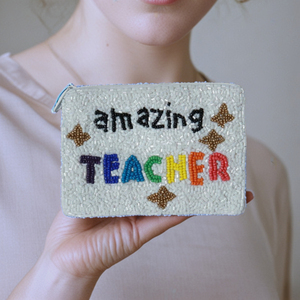 Accessoire gagnant pour les enseignants Porte-monnaie perlé très demandé avec fermeture à glissière Incroyable dernier design pour un accès rapide Cadeau spécial pour - Product Image 4