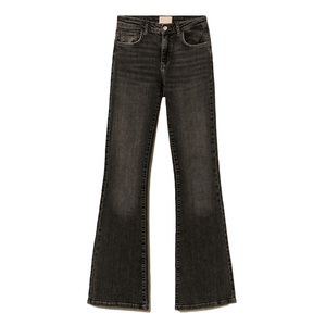 กางเกงยีนส์ทรงบานผ้ายีนส์สำหรับผู้หญิงพร้อมวัสดุยืดนุ่มเหมาะสำหรับการเดินทางสำนักงานและชุดเสื้อผ้าแฟชั่นใส่สบาย - Product Image 5